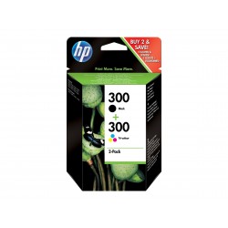 HP 300 - Pack de 2 - noire, couleurs (cyan, magenta, jaune) - original - cartouche d'encre