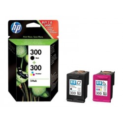 HP 300 - Pack de 2 - noire, couleurs (cyan, magenta, jaune) - original - cartouche d'encre