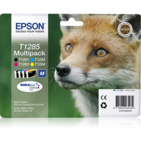 Epson T1285 Renard - Pack de 4 - noire, cyan, magenta, jaune - original - cartouche d'encre
