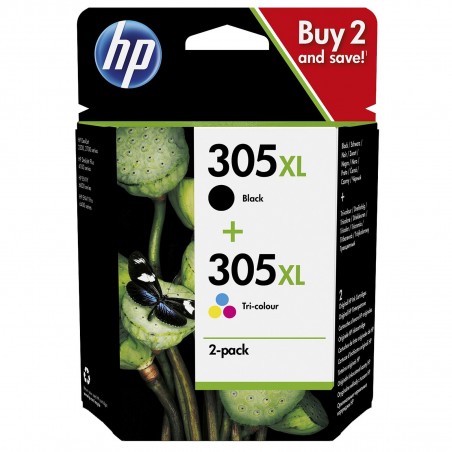 Pack de 2 cartouches imprimante HP 305XL Noir et Couleur