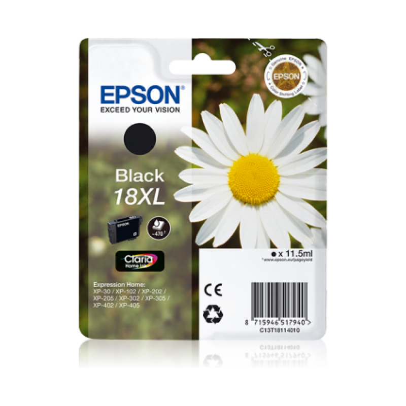 Epson T1811XL Paquerette - à rendement élevé - noire - originale - cartouche d'encre