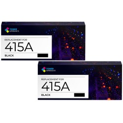 Toner équivalent à HP 415A Pack de 2 Noir - Avec puce