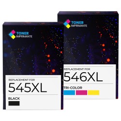 Pack de 2 cartouches imprimantes compatibles Canon PG545XL CL546XL Noir, Couleur