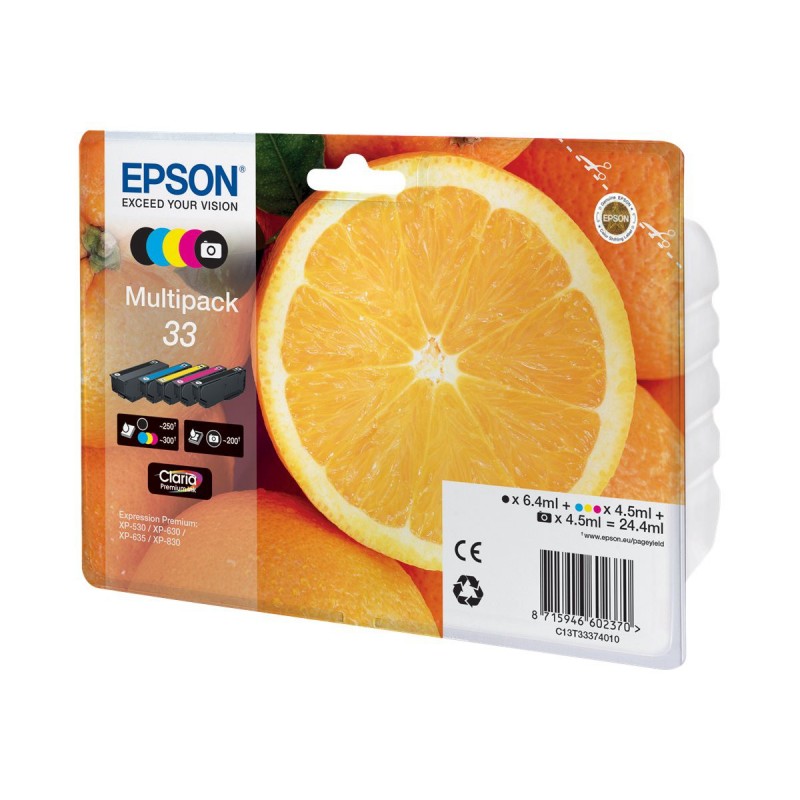 Epson T33 Orange - Pack de 5 - noire, cyan, magenta, jaune - original - cartouche d'encre