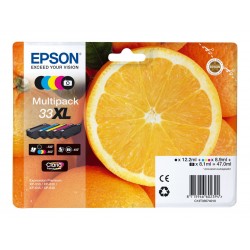 Epson T33XL Orange - Pack de 5 - à rendement élevé - noire, noire photo, cyan, magenta, jaune - original - cartouche d'encre