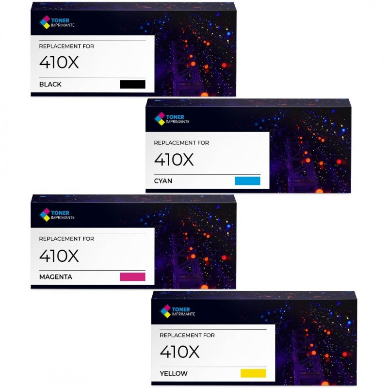 Toner équivalent à HP Multipack 410X Pack de 4 Noir, Jaune, Cyan, Magenta