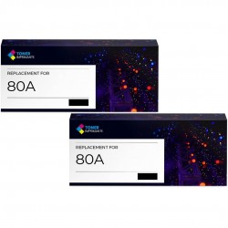 Toner équivalent à HP 80A Pack de 2 Noir