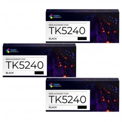 Toner équivalent à Kyocera TK5240K Pack de 3 Noir