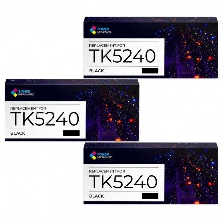 Toner équivalent à Kyocera TK5240K Pack de 3 Noir