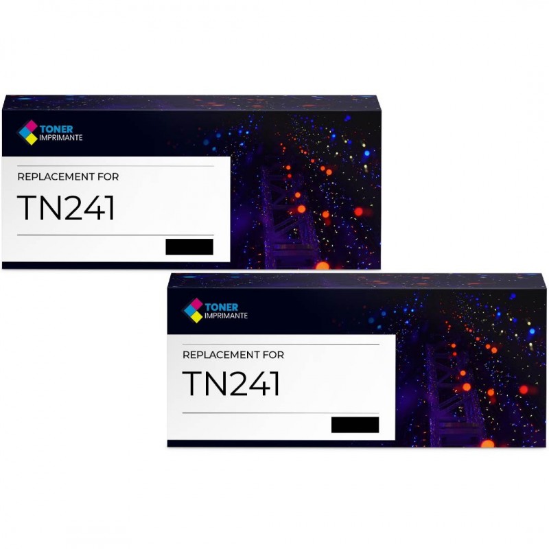 Toner équivalent à Brother TN241BK Pack de 2 Noir