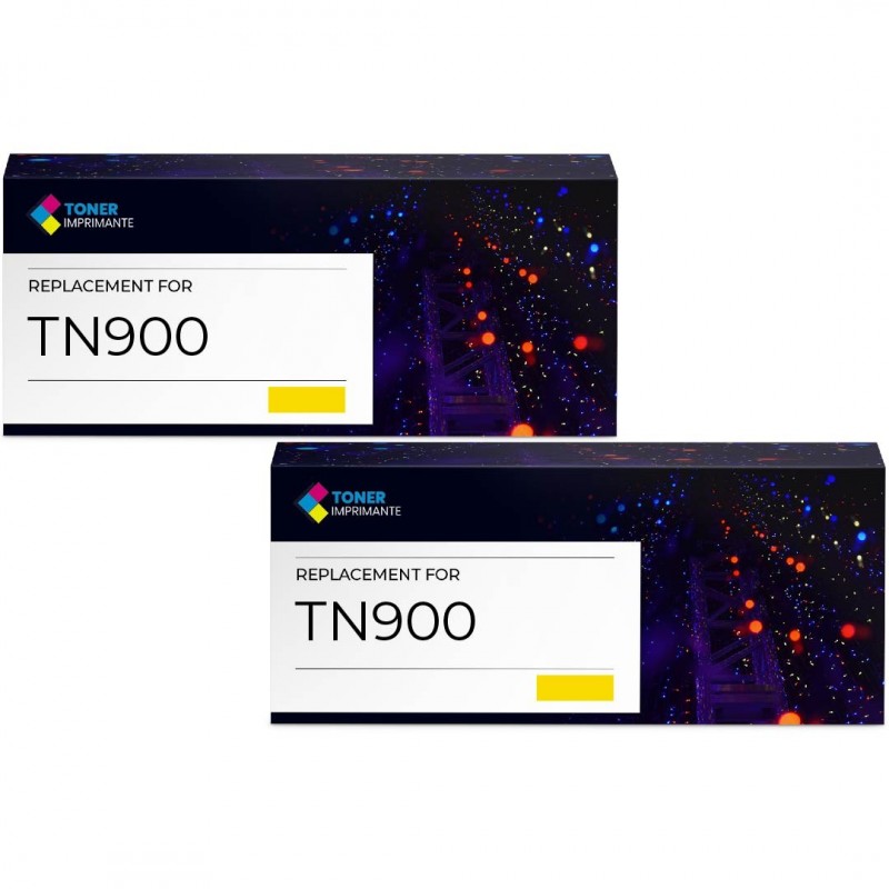 Toner équivalent à Brother TN-900Y 2PK Pack de 2 Jaune