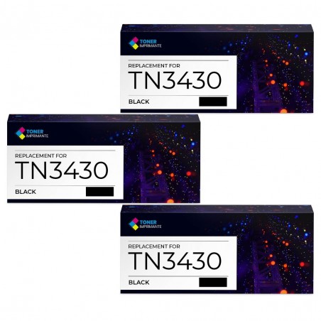 Toner équivalent à Brother TN3430 Pack de 3 Noir