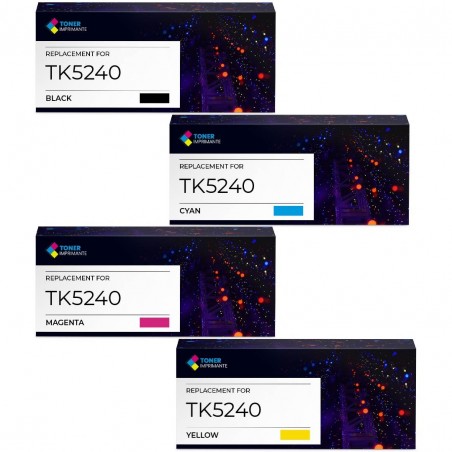 Toner équivalent à Kyocera Multipack TK5240 Pack de 4 Noir, Jaune, Cyan, Magenta