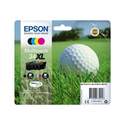 Epson T34XL Balle de Golf - Pack de 4 - à rendement élevé - noire, cyan, magenta, jaune - original - cartouche d'encre
