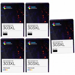 Pack de 5 HP 303XL cartouches d'encre compatibles