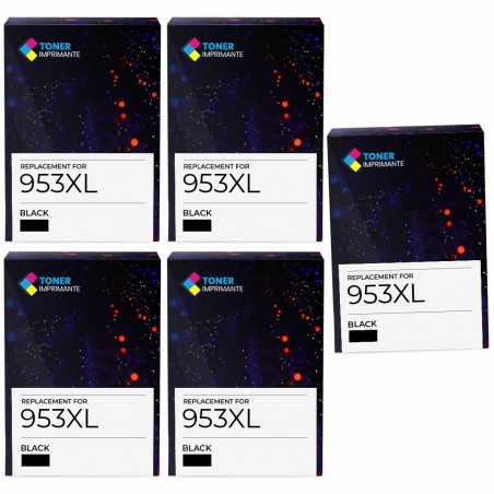 Pack de 5 HP 953XL cartouches d'encre compatibles