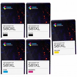 Pack de 5 Canon PGI-580XXL CLI-581XXL cartouches d'encre compatibles