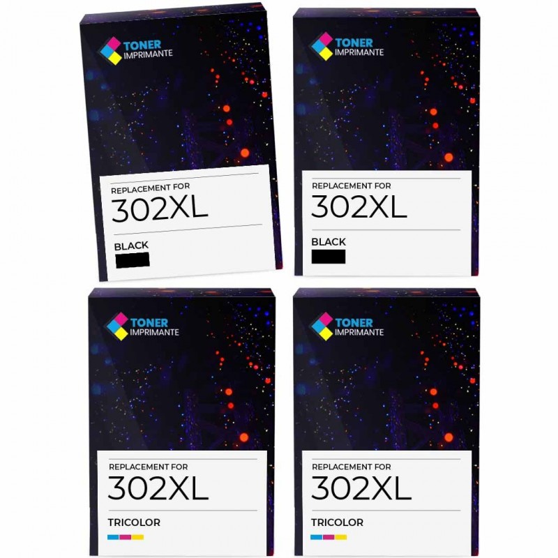 Pack de 4 HP 302XL cartouches d'encre compatibles