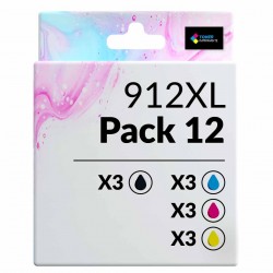 Pack de 12 HP 912XL cartouches d'encre compatibles