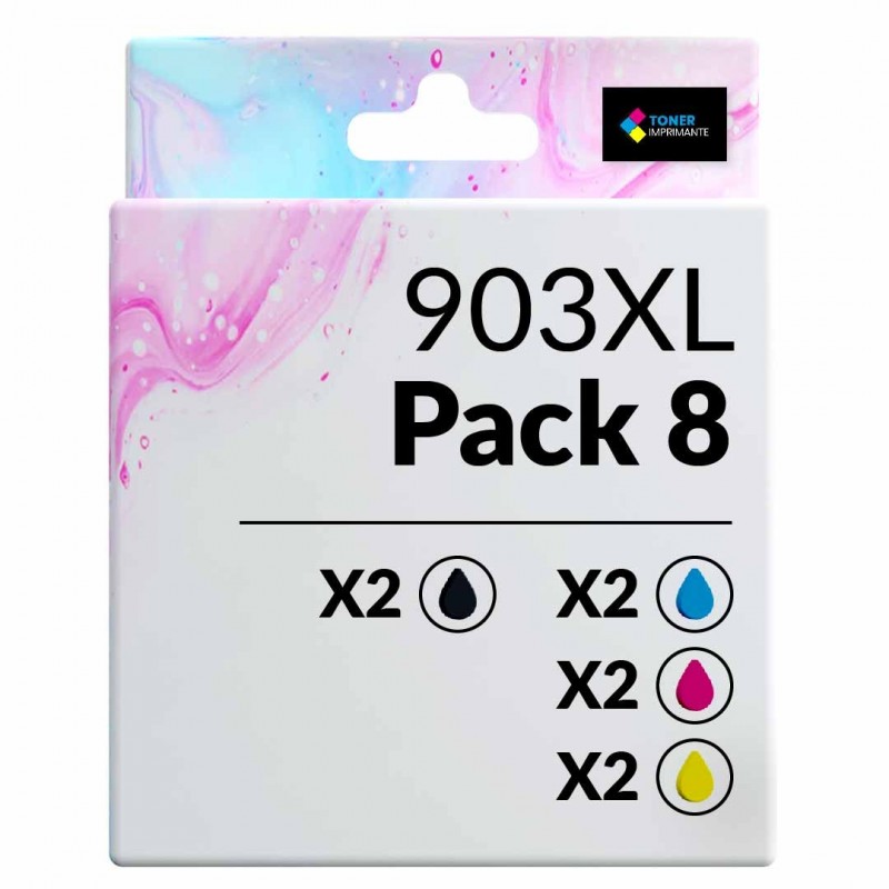 Pack de 8 HP 903XL cartouches d'encre compatibles