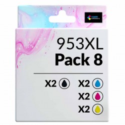 Pack de 8 HP 953XL cartouches d'encre compatibles