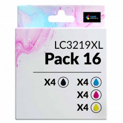 Pack de 16 Brother LC3219XL cartouches d'encre compatibles