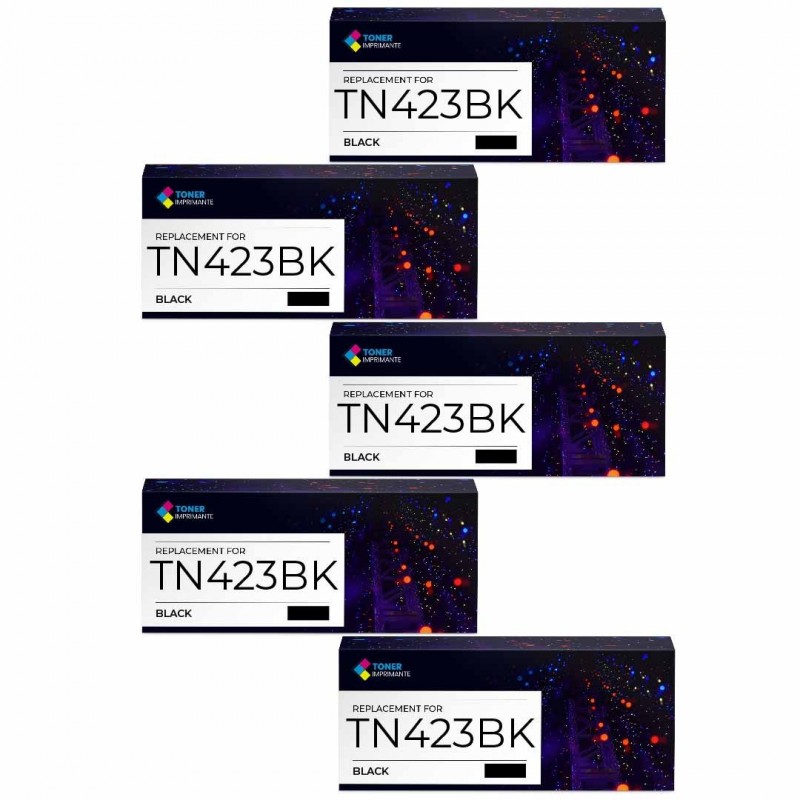 Pack de 5 Brother compatible TN423BK