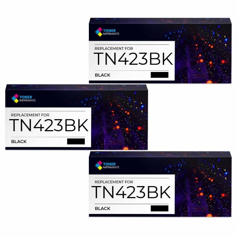 3 toners Brother compatible TN423BK