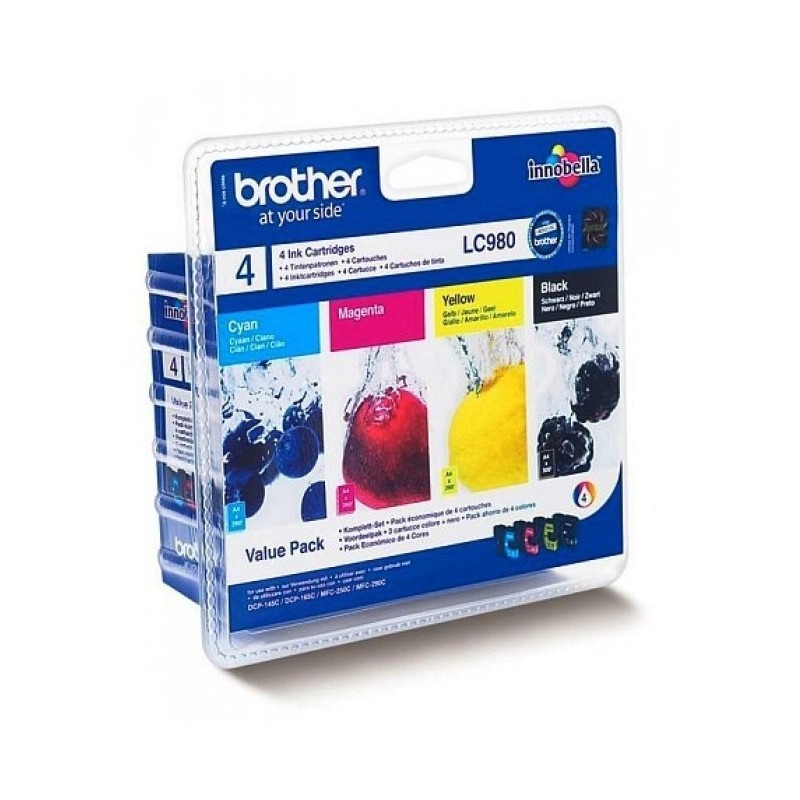 Brother LC980 - Pack de 4 - noire, cyan, magenta, jaune - original - cartouche d'encre